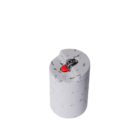 Anchor Lighter Holder: A small, cylindrical concrete block with a lighter insert, blending minimalist design and functionality, securely holding standard pocket lighters.