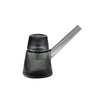 Deco Bubbler, a ribbed, fluted glass water pipe with a straight mouthpiece and top bowl, merges vintage Art Deco style with modern functionality.