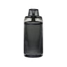 Deco Gravity Bong: A cylindrical, rib-textured smoked glass container with matching ribbed lid, showcasing vintage elegance and Art Deco design in premium borosilicate glass.