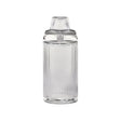 Deco Gravity Bong: A tall, cylindrical clear glass container with fluting, topped by a ribbed lid. Combines Art Deco elegance with modern gravity-powered functionality.