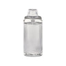 Deco Gravity Bong: A tall, cylindrical clear glass container with fluting, topped by a ribbed lid. Combines Art Deco elegance with modern gravity-powered functionality.