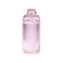 Translucent pink, ribbed glass Deco Gravity Bong, showcasing Art Deco elegance with a matching lid, crafted from premium borosilicate glass for smooth, gravity-powered performance.