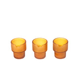Flower Pots Ashtray Set: Three frosted glass ashtrays with a notch in the rim, showcasing minimalist design and stackable elegance.