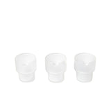 Three identical translucent-white Flower Pots Ashtray Set, featuring a pour-spout notch and cylindrical base, lined up against a white background.