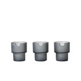 Three identical Flower Pots Ashtray Set pieces, featuring a matte-grey to frosted exterior gradient and glossy white interior, with notched rims for teabag tags or small spoons.