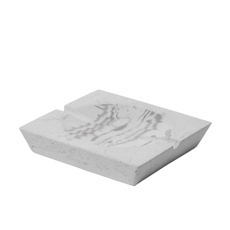 Roseland Tray Set: A minimalist concrete ashtray with a marbled circular depression, ideal for stylishly holding essentials in a sophisticated, modern setting.
