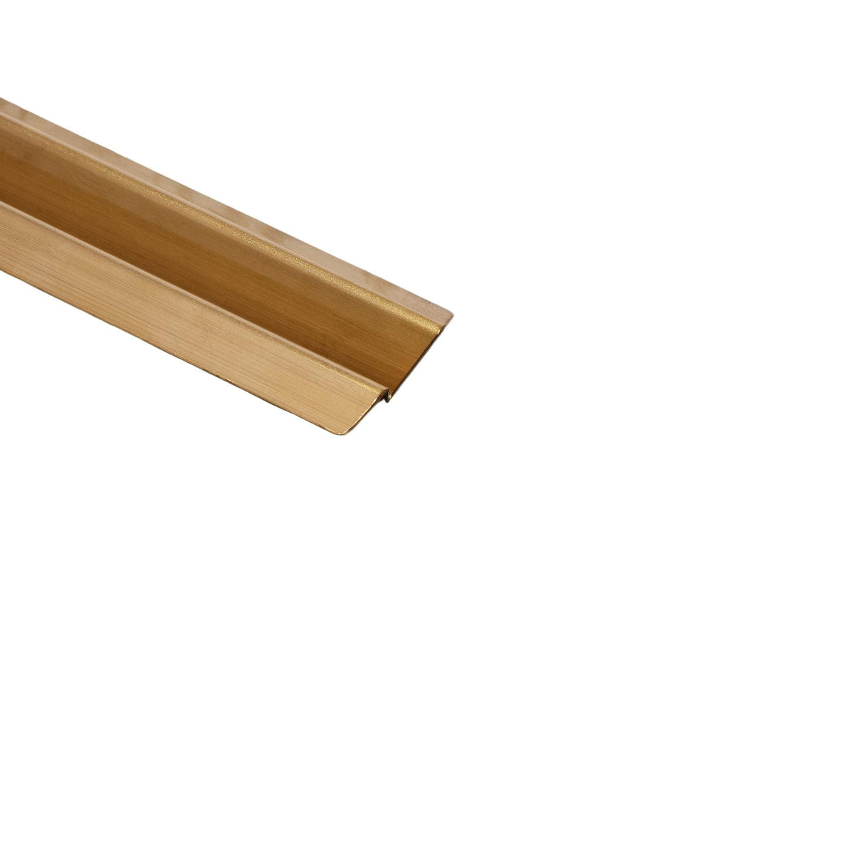 Roseland Tray Set featuring a gold-coloured metal moulding transition strip, showcasing its elegant U-shaped profile for flooring transitions.