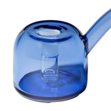 Vesper Bubbler: A sleek, handcrafted glass carb cap with a cylindrical chamber and angled spout, designed for enhanced vaporization with dab rigs.