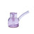 Vesper Bubbler: A compact, purple-tinted glass water pipe with a rounded chamber, internal percolator, and angled mouthpiece, offering elegant, smooth-filtered pulls.