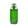 Vesper Gravity Bong, a tall, translucent green container with a green screw-on lid and funnel insert, showcasing sleek design and sturdy construction for smooth, effortless pulls.
