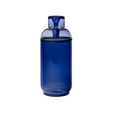 Vesper Gravity Bong, a sleek, cylindrical blue plastic bottle with a funnel cap and black gasket, designed for effortless performance and elegance.