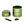 5pcs Aluminum 3 Flower Petal Toothless Grinder with Storage, featuring a green cylindrical design with a pick, brush, and airtight storage chamber for herbs.