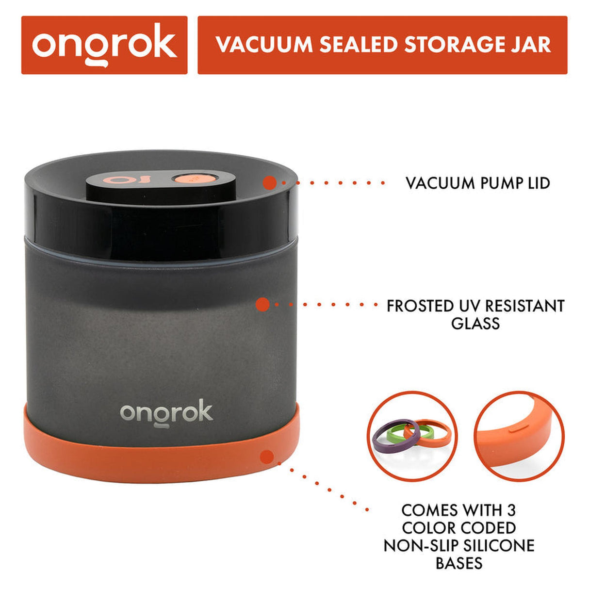 Airtight Vacuum Pump Storage Jar - Glass - 800ml, featuring a vacuum-sealed lid and frosted borosilicate glass for UV protection, displayed with a close-up of design details.