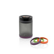 Airtight Vacuum Pump Storage Jar - Glass - 800ml, featuring a close-up of a black vacuum-sealed lid and colorful silicone rings for organized, UV-resistant herb storage.