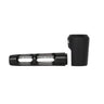 Aluminum and Glass Spoon Pipe - Black with sleek design, glass airway, and aluminum shell for portability and flavor preservation, featuring a deep bowl and integrated screen.