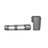 Close-up of the Aluminum and Glass Spoon Pipe - Gun Metal, showcasing its sleek cylinder design with a durable aluminum shell and integrated holes for airflow.