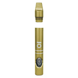 Aluminum Hash Pipe with sleek cylindrical design, showcasing close-up details of its durable gold-toned body, ideal for meditative smoking experiences.