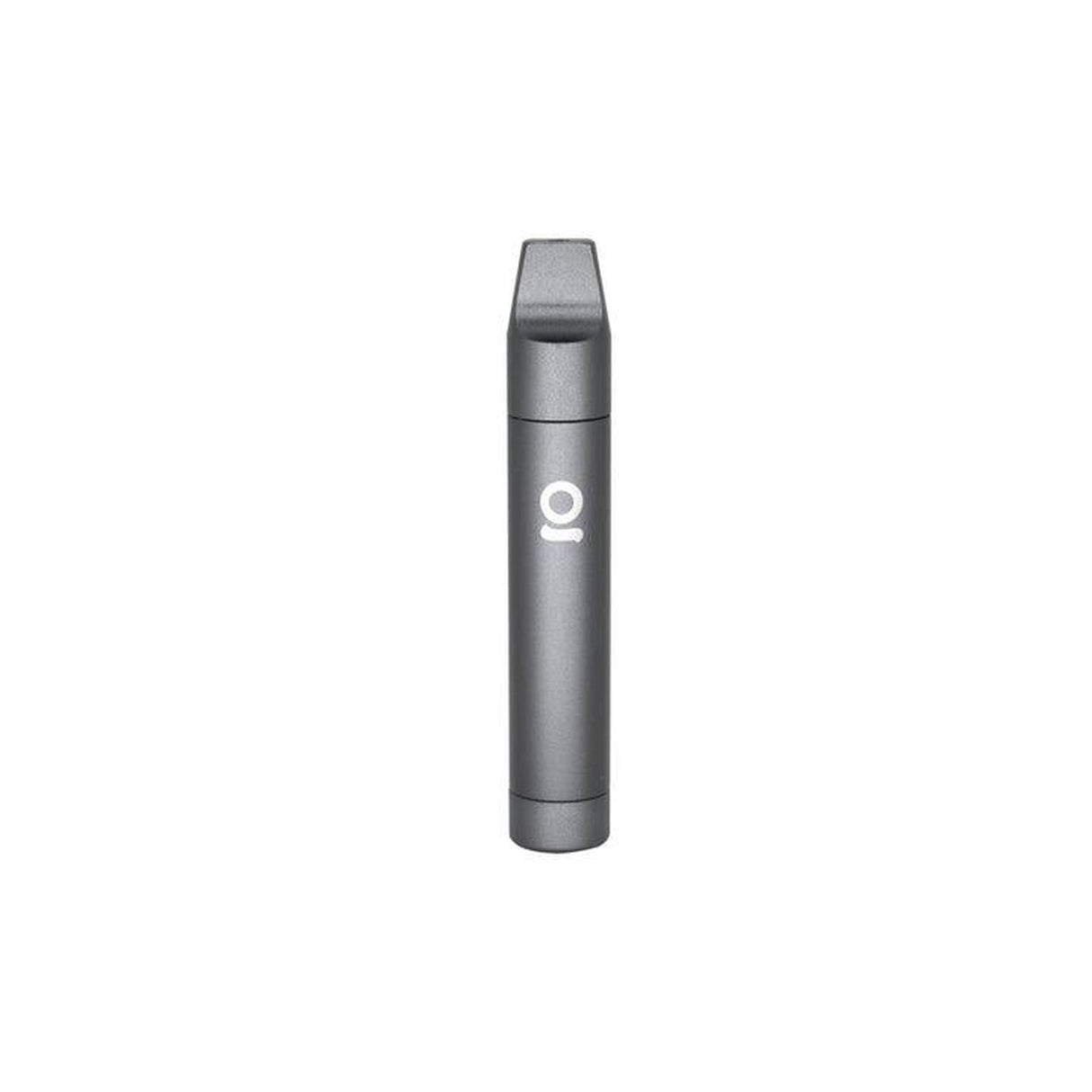 Slim, pen-shaped Aluminum Multi-Hitter w/ Cooling Spiral - Black, features a flat mouthpiece, small logo, crafted from durable metal, designed for discreet portability and smooth hits.