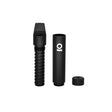 Aluminum Multi-Hitter w/ Cooling Spiral - Black, featuring a sleek cylindrical design with a top chamber and black cap, crafted for discreet, portable use.