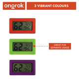 Digital Hygrometer - 6 pack with compact LCD displays for temperature and humidity, ideal for storage in jars or cases, ensuring precise monitoring.