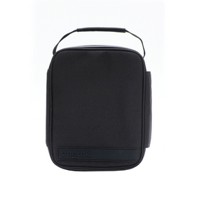 Large Smell Proof Case with Combo Lock, black rectangular carry-case with top handle, zippered closure, designed for secure, organized storage with customizable interior and hidden lock system.