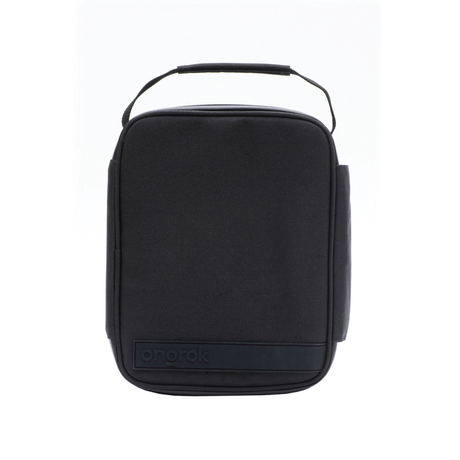 Large Smell Proof Case with Combo Lock, black rectangular carry-case with top handle, zippered closure, designed for secure, organized storage with customizable interior and hidden lock system.