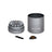 Mini 5 Piece Flower Petal Toothless Grinder with Storage - Black, featuring a cylindrical aluminum body, built-in storage, and a visible logo design.