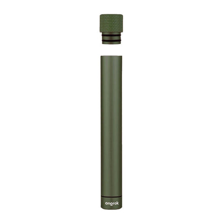 Premium Aluminum Doob Tube, a green cylindrical storage container with a secure cap, designed for odor-proof, durable protection of rolled herbs.