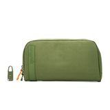 Smell Proof Wallet - Large - Green, featuring a zipper, green fabric, and triple-combo lock for odor protection and organized storage.