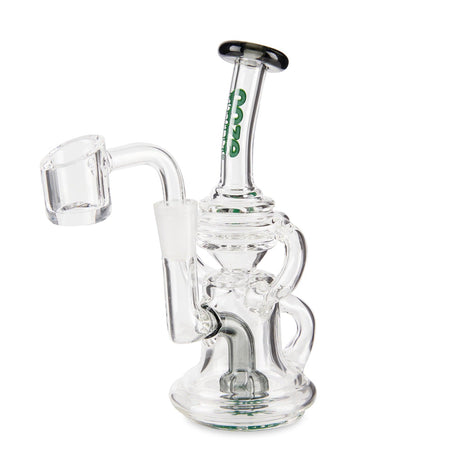 Surge Mini Recycler Dab Rig, a clear glass piece with an ergonomic handle, features a recycler system for smooth, terpene-rich hits.