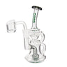 Surge Mini Recycler Dab Rig, a clear glass piece with an ergonomic handle, features a recycler system for smooth, terpene-rich hits.