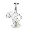 Surge Mini Recycler Dab Rig with a green handle, showcasing its ergonomic design and recycler system for smooth, terpene-rich hits.