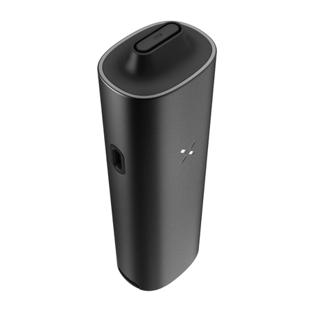 PAX FOUR vaporizer battery with rounded rectangular body, USB-C port, LED indicator, and oval mouthpiece interface, designed for enhanced vapor production and user-friendly operation.
