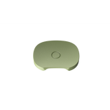 PAX FLOW Flat Mouthpiece - 2 Pack: 3-D render of a light-green, rectangular platform with a central circular recess and two semicircular cut-outs on one side.