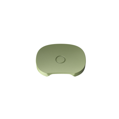 PAX FLOW Flat Mouthpiece - 2 Pack: 3-D render of a light-green, rectangular platform with a central circular recess and two semicircular cut-outs on one side.