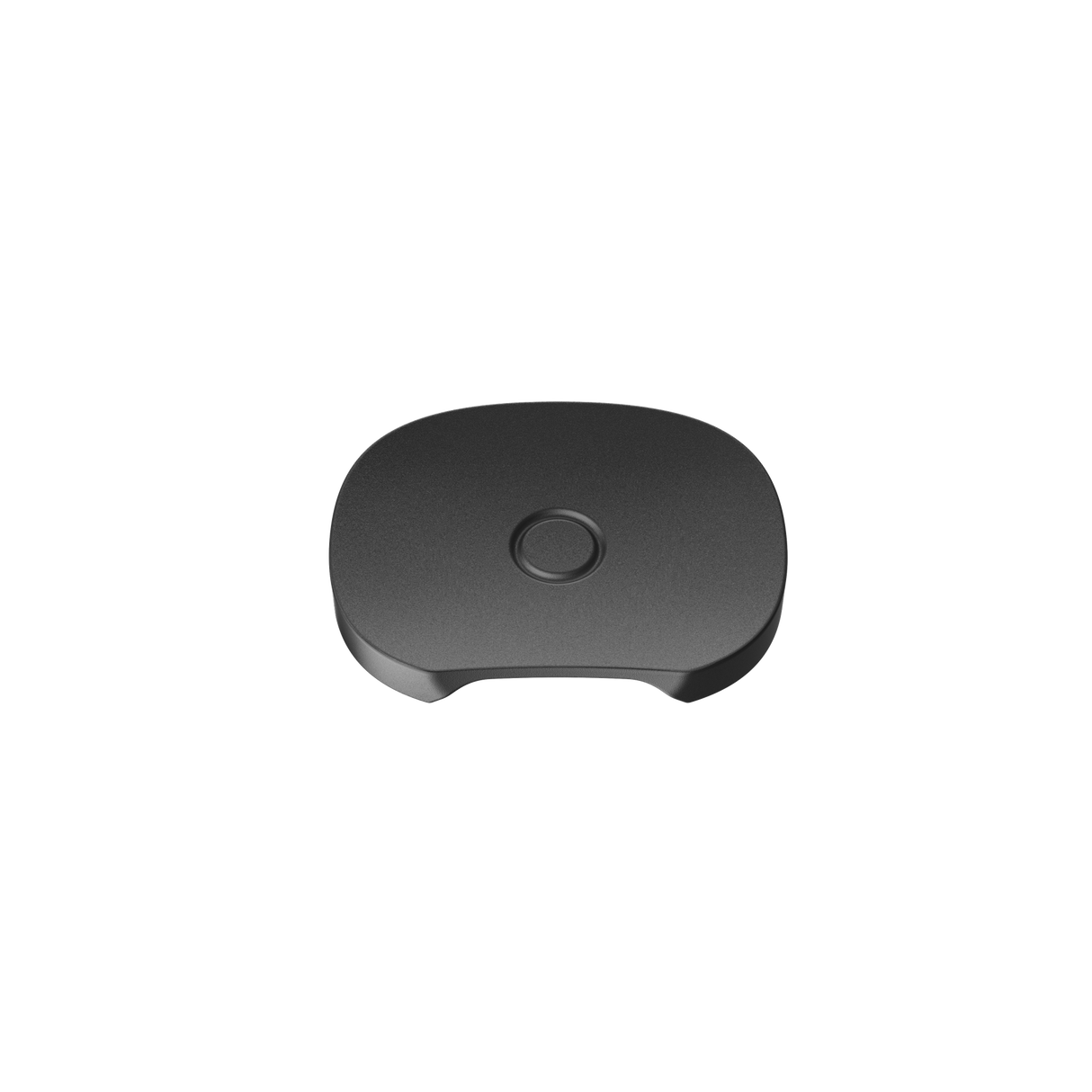 PAX FLOW Flat Mouthpiece - 2 Pack: Matte-black, rounded-rectangle pad with central circular recess, designed for seamless integration and discreet use with PAX Flow devices.