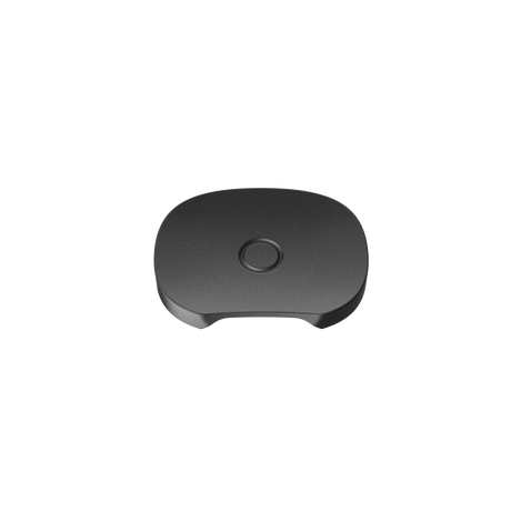 PAX FLOW Flat Mouthpiece - 2 Pack: Matte-black, rounded-rectangle pad with central circular recess, designed for seamless integration and discreet use with PAX Flow devices.