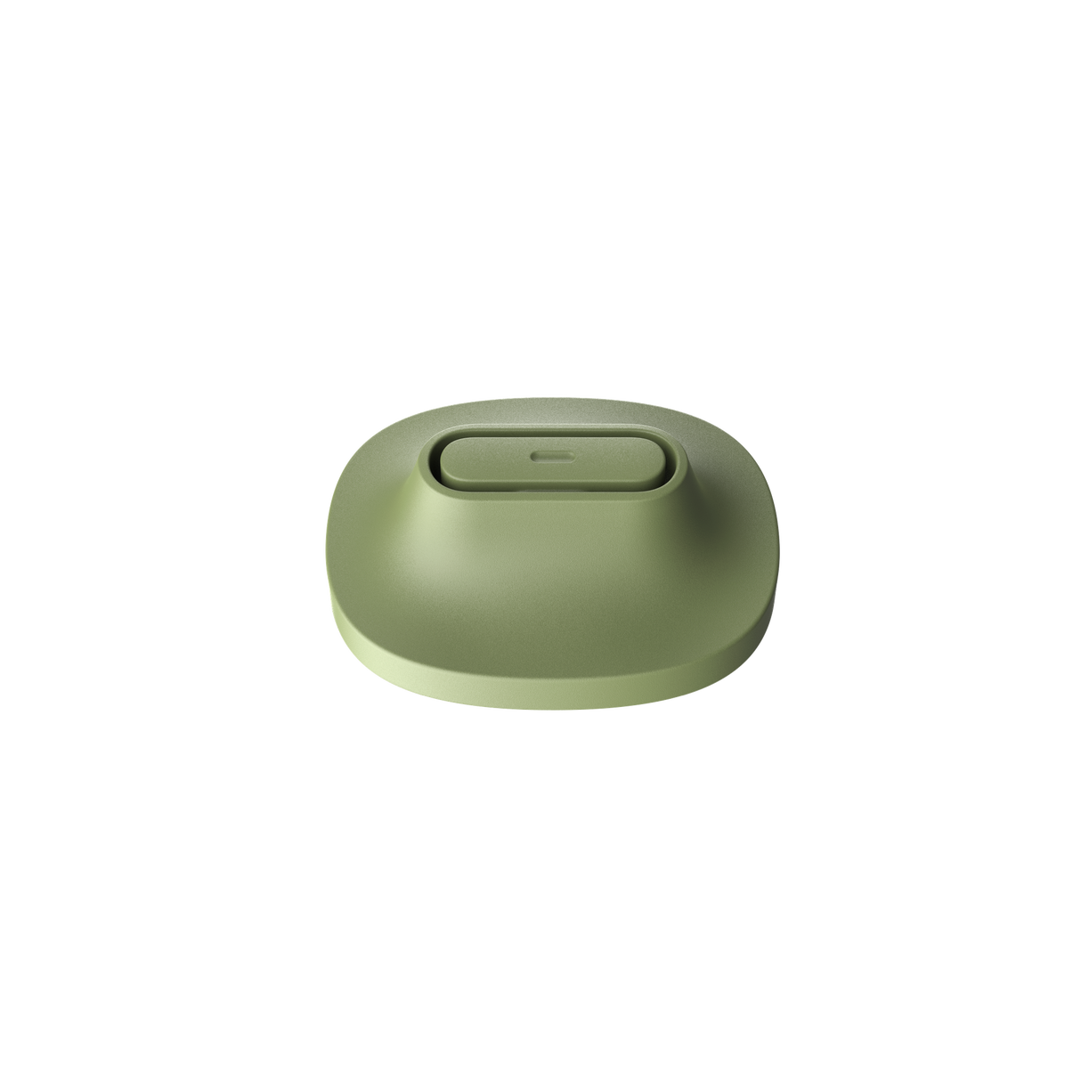 PAX FLOW Raised Mouthpiece - 2 Pack: A 3D-rendered olive-green mouthpiece with dual humps and a central button for enhanced airflow and comfort.