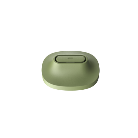 PAX FLOW Raised Mouthpiece - 2 Pack: A 3D-rendered olive-green mouthpiece with dual humps and a central button for enhanced airflow and comfort.