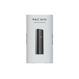 PAX Mini Classic Dry Herb Vaporizer packaging displaying a compact, matte-black device with illuminated logo, highlighting portability and advanced heat control for smooth, flavorful sessions.