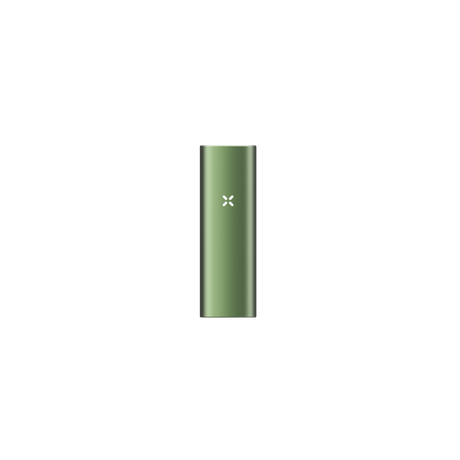 PAX Mini 2 vaporizer, metallic green, pill-shaped with LED logo, designed for portability and enhanced dry herb sessions with smart heat control and larger oven capacity.