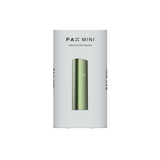 PAX Mini Classic Dry Herb Vaporizer package featuring the green vaporizer, highlighting its compact size and advanced features for smooth, flavorful sessions.