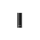 PAX Mini vaporizer battery's back view, featuring gold charging pins and logo, highlighting its compact design for smooth, flavorful sessions.