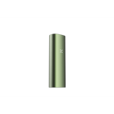 PAX Mini 2 vaporizer, pocket-sized, matte-metallic green, with a four-petal LED indicator, rounded edges; designed for smooth, flavorful herb vaporizing.
