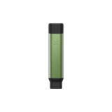 PAX Stash Tube - Greenstone: A compact, green aluminum tube with a black mouthpiece, designed for discreet, smell-proof storage and easy filling for PAX vaporizers.