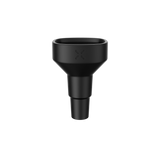 PAX Water Pipe Adapter 2 - Black: Matte-black funnel accessory with X logo, designed for seamless integration with PAX FLOW and glass water pipes.