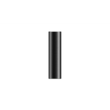PAX FLOW vaporizer: sleek matte-black cylinder, advanced dry herb design, no visible connectors, emphasizing portability and powerful performance with hybrid heating system.