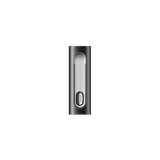 PAX FLOW Dry Herb Vaporizer, a sleek, dark gray metal device with a central sliding control and USB-C port, designed for powerful, smooth draws.