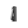 PAX FLOW portable vaporizer with matte-black cylindrical body, hinged mouthpiece featuring the PAX logo; designed for dry herb and concentrate use.
