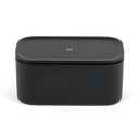 Black rectangular Stash Jar with a white X on top, designed to be smell-proof and stylish, made from high-quality aluminum for discreet herb storage.